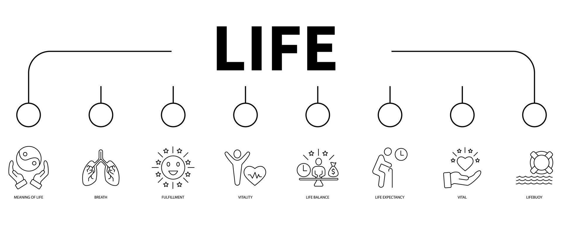 Life banner web icon vector illustration concept