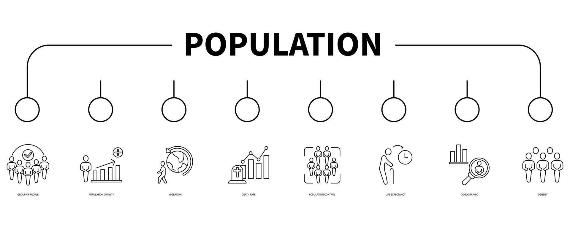 Population account banner web icon vector illustration concept