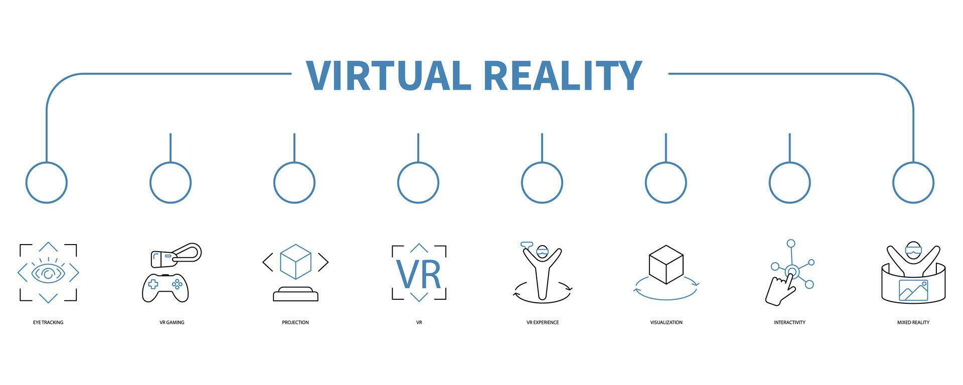 Virtual reality banner web icon vector illustration concept