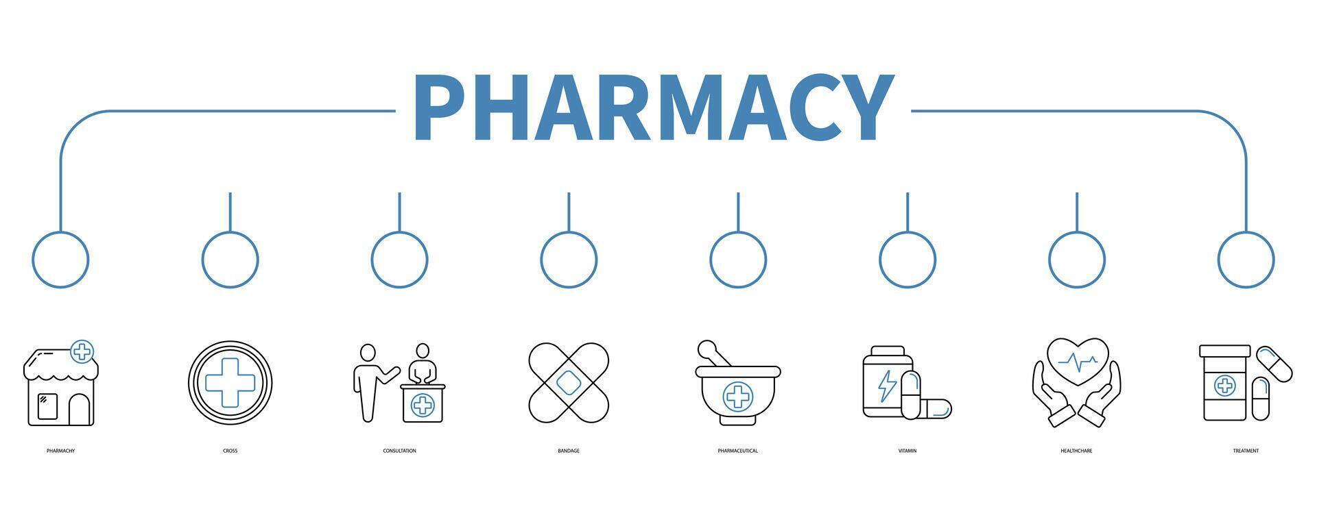 Pharmacy banner web icon vector illustration concept