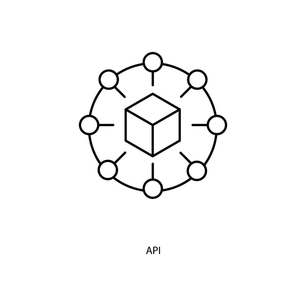 api concept line icon. Simple element illustration. api concept outline symbol design. vector