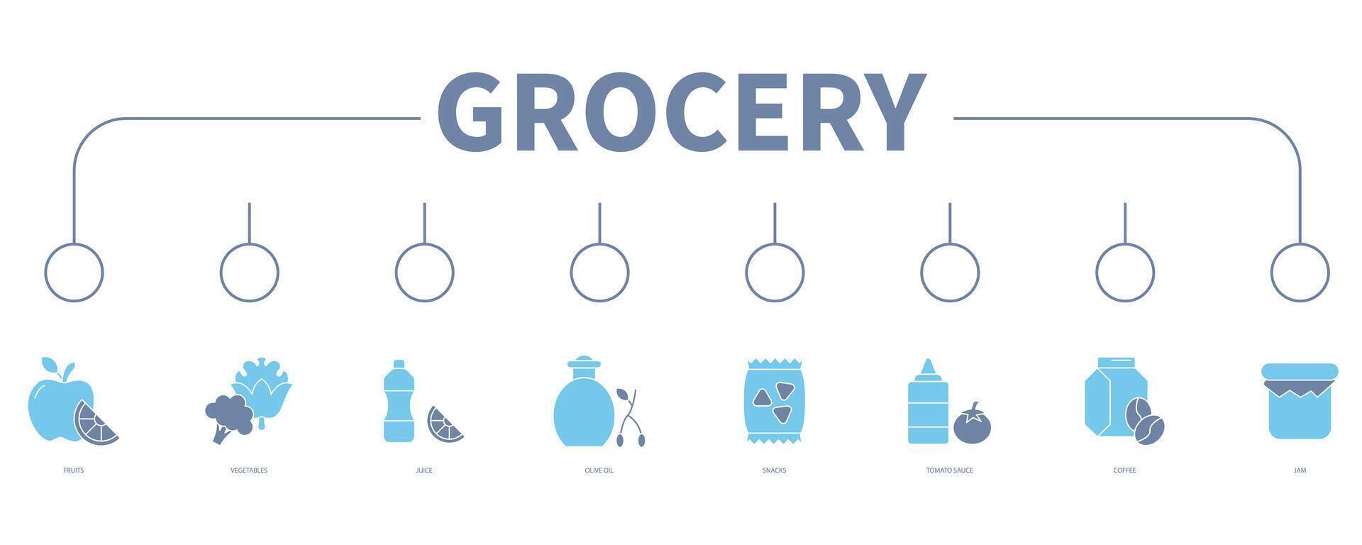 Grocery banner web icon vector illustration concept