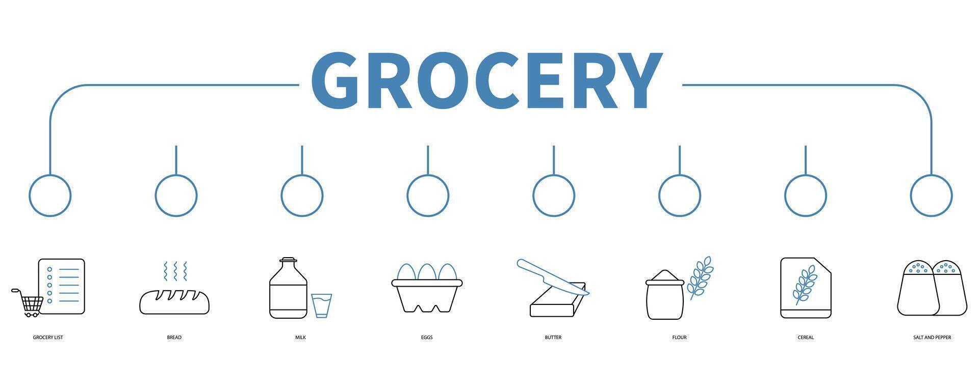 Grocery banner web icon vector illustration concept