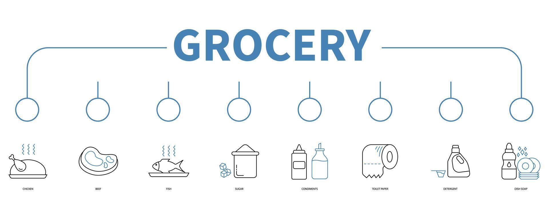 Grocery banner web icon vector illustration concept