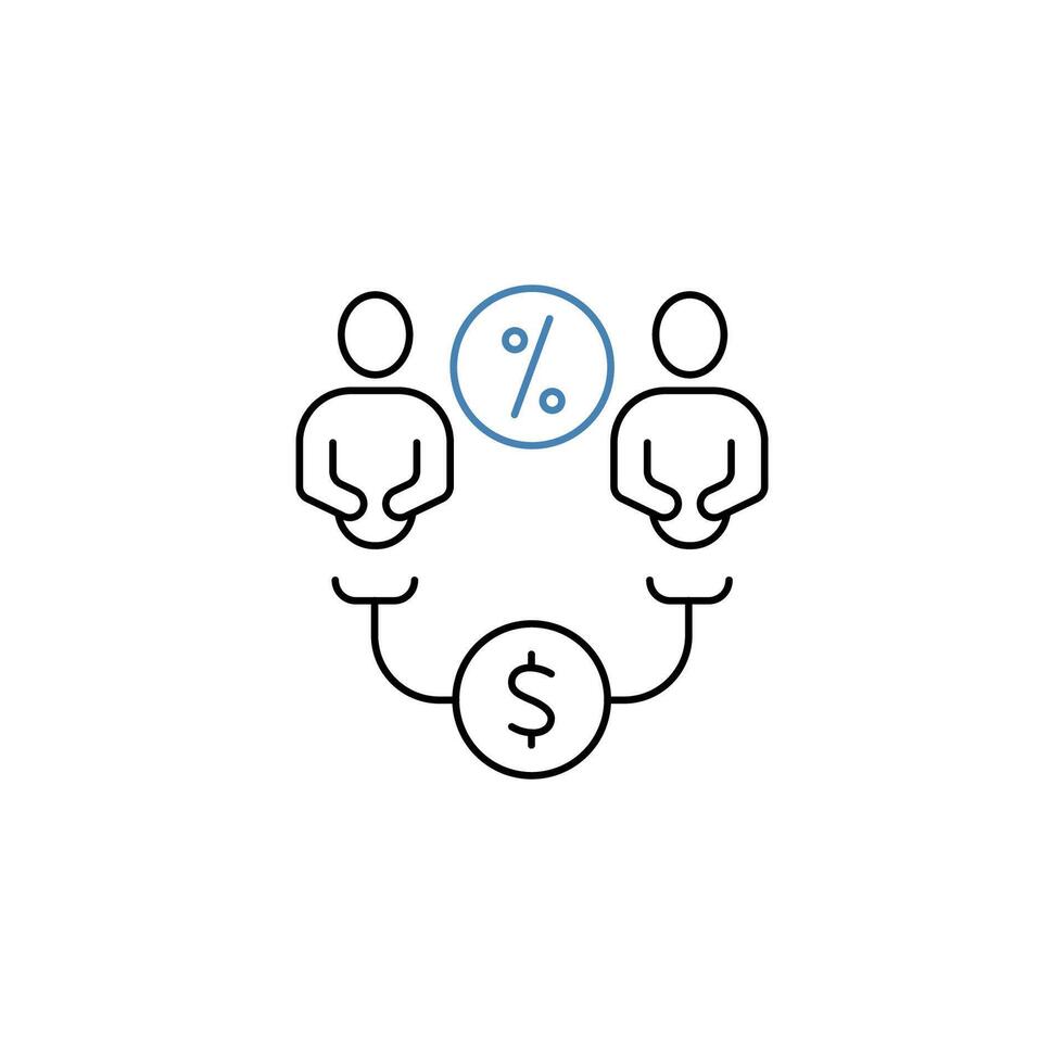 peer to peer lending concept line icon. Simple element illustration. peer to peer lending concept outline symbol design. vector