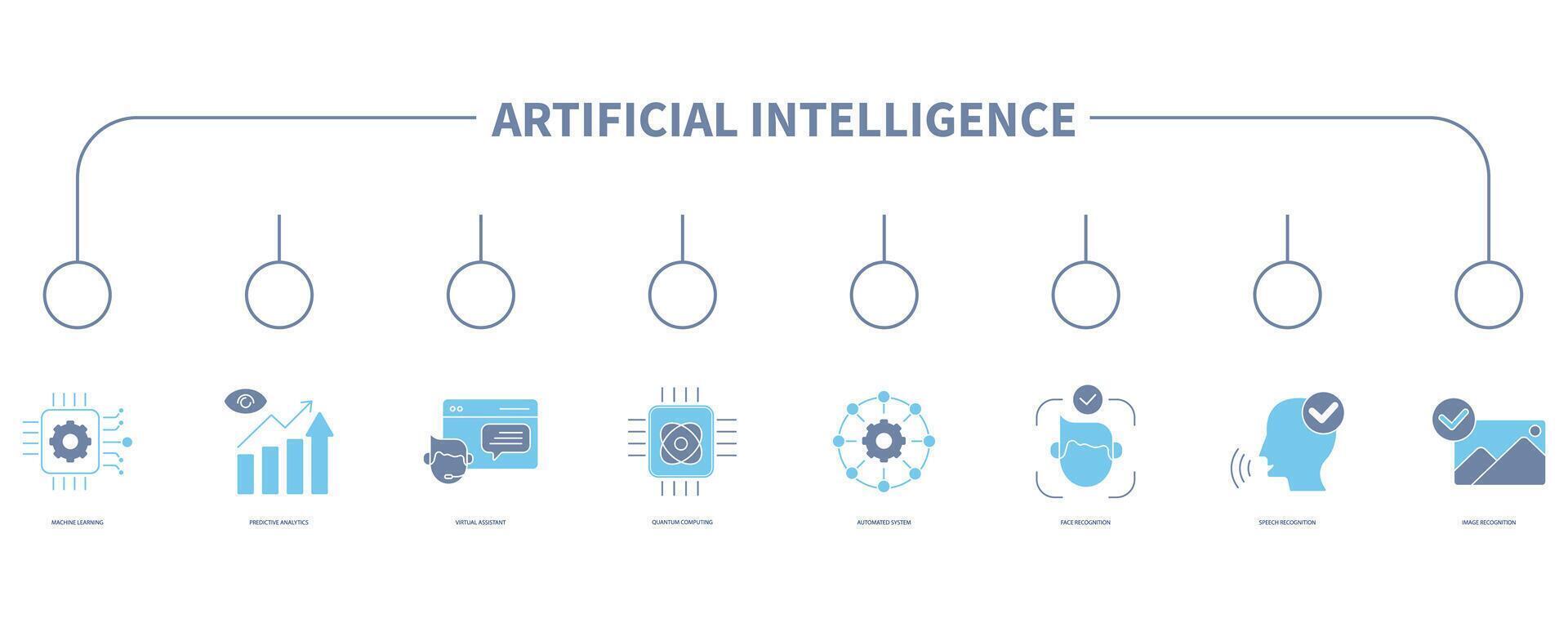 Artificial intelligence banner web icon vector illustration concept