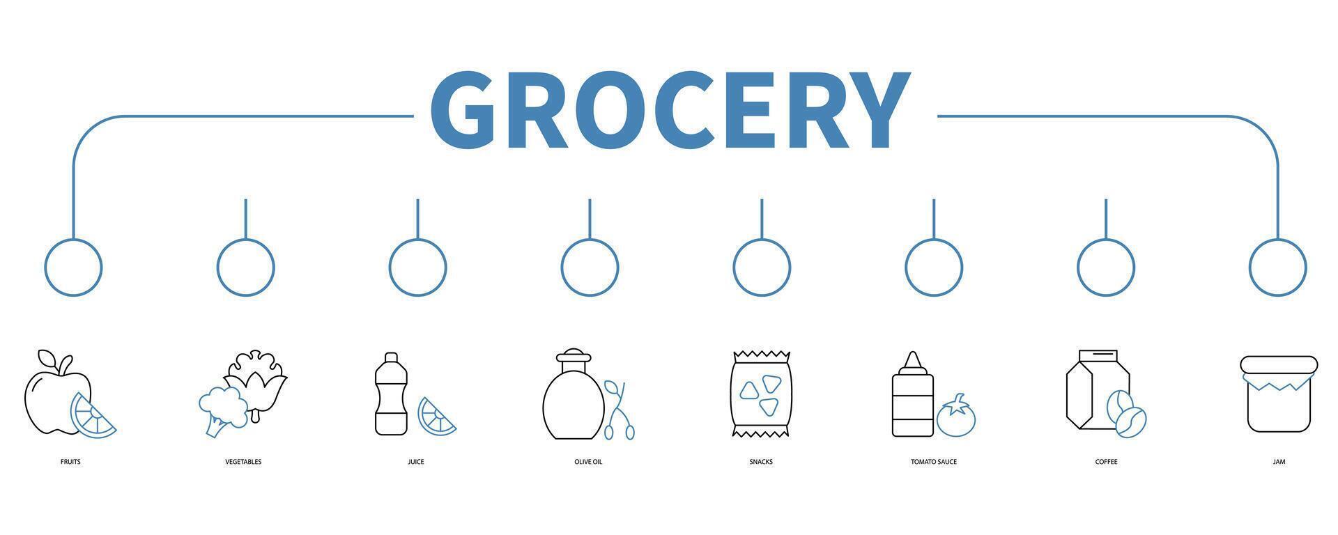 tienda de comestibles bandera web icono vector ilustración concepto