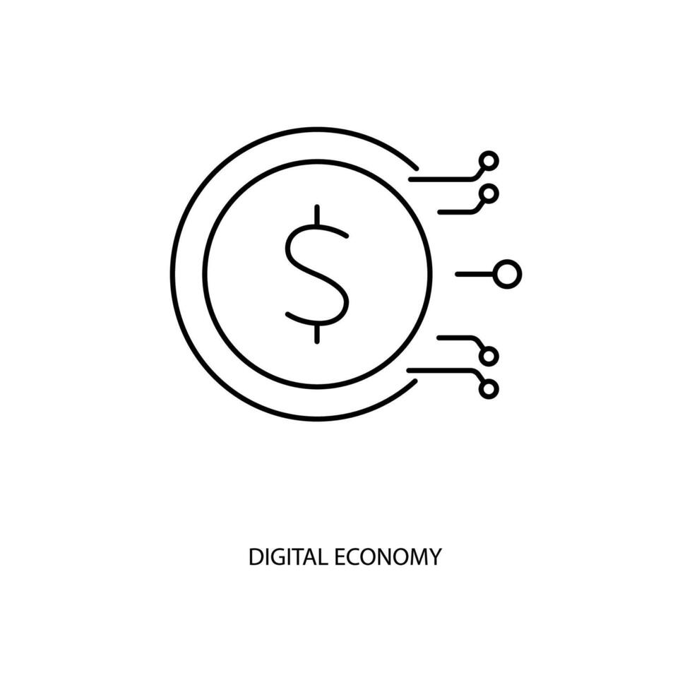 digital economy concept line icon. Simple element illustration. digital economy concept outline symbol design. vector