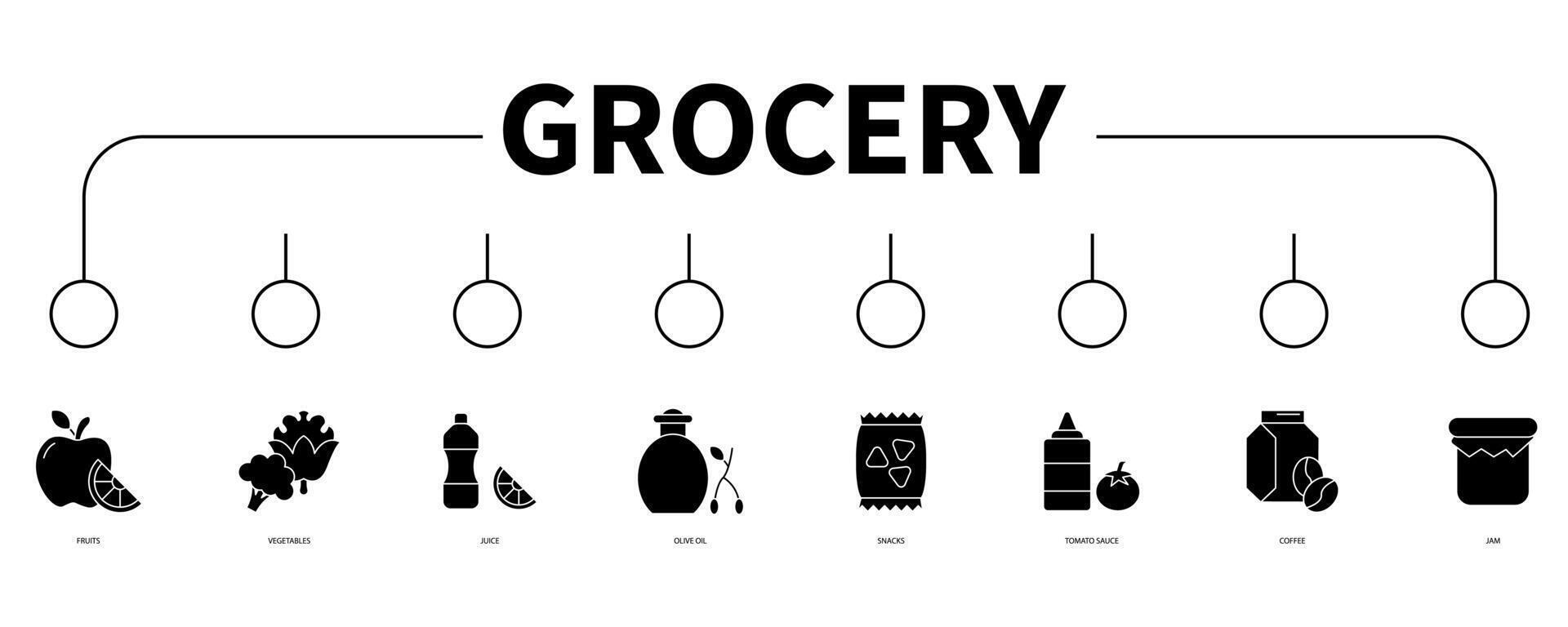 Grocery banner web icon vector illustration concept