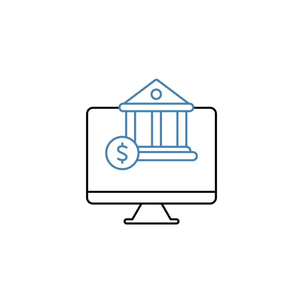 digital bancario concepto línea icono. sencillo elemento ilustración. digital bancario concepto contorno símbolo diseño. vector