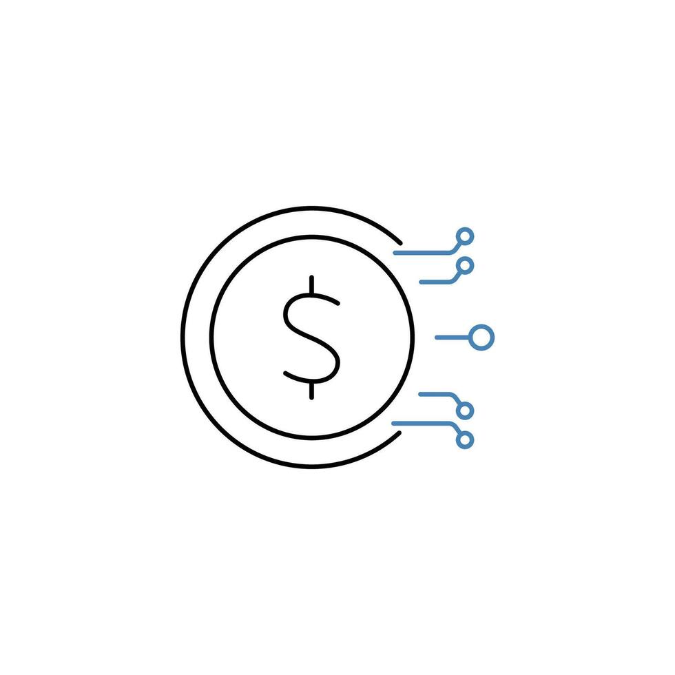 digital economy concept line icon. Simple element illustration. digital economy concept outline symbol design. vector