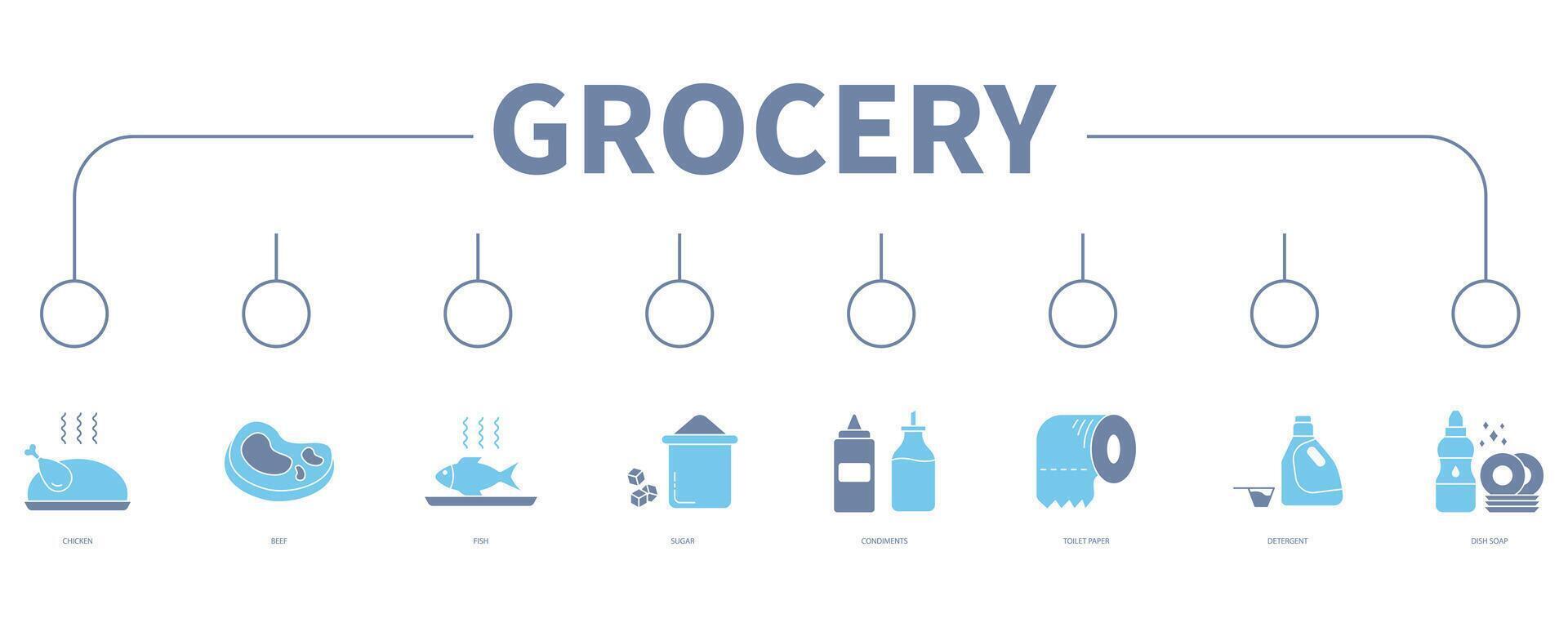 Grocery banner web icon vector illustration concept