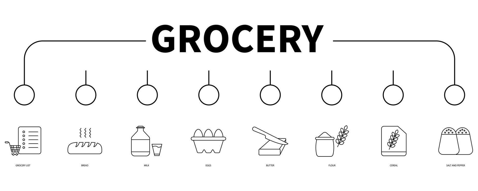 Grocery banner web icon vector illustration concept