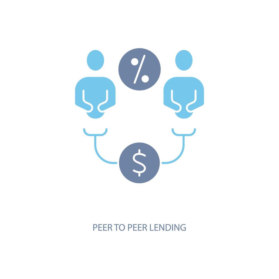 peer to peer lending concept line icon. Simple element illustration. peer to peer lending concept outline symbol design. vector