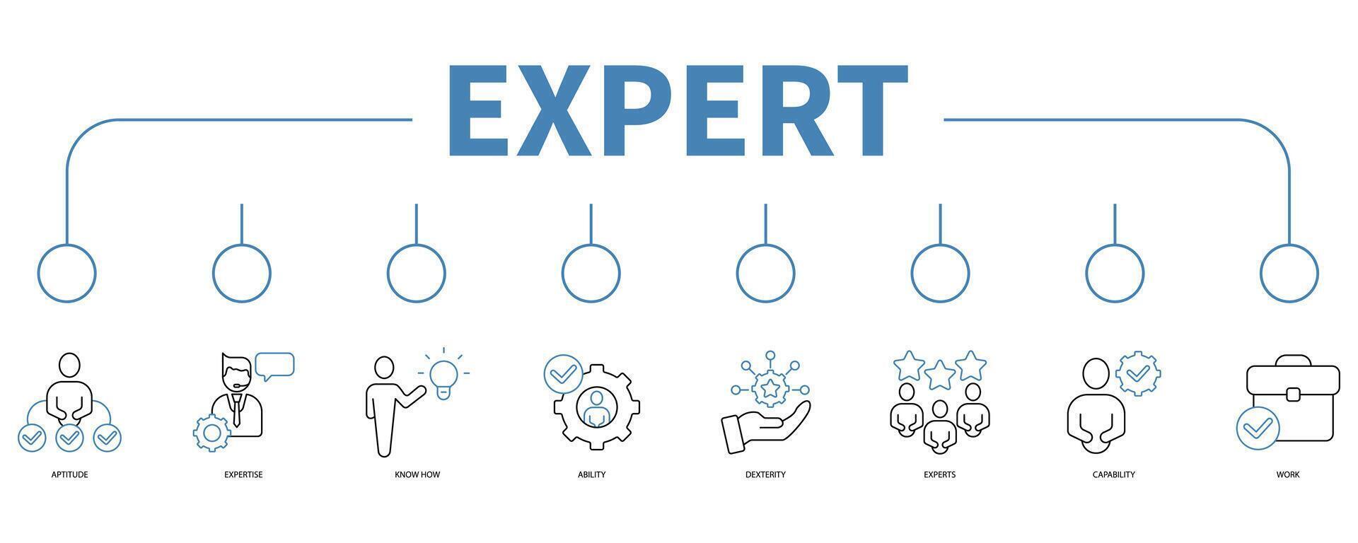 Expert banner web icon vector illustration concept