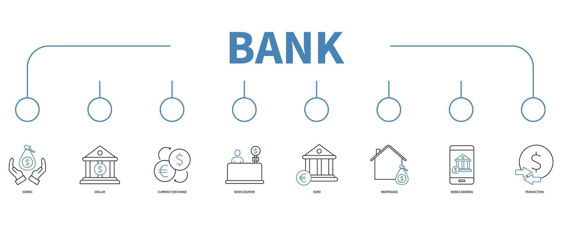 Bank banner web icon vector illustration concept