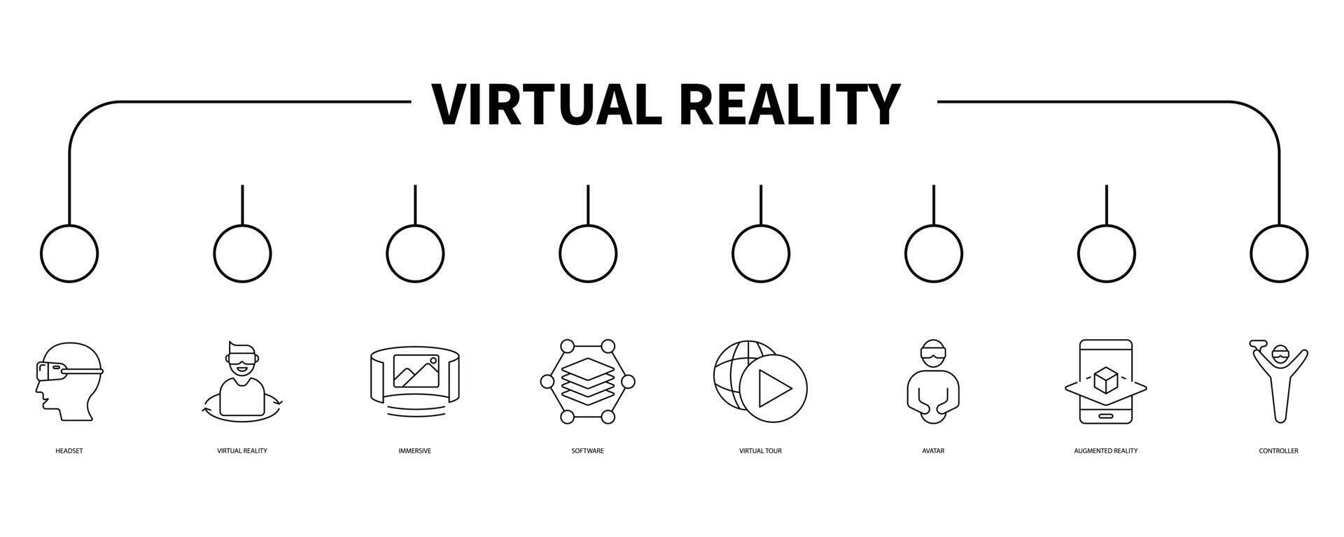 Virtual reality banner web icon vector illustration concept