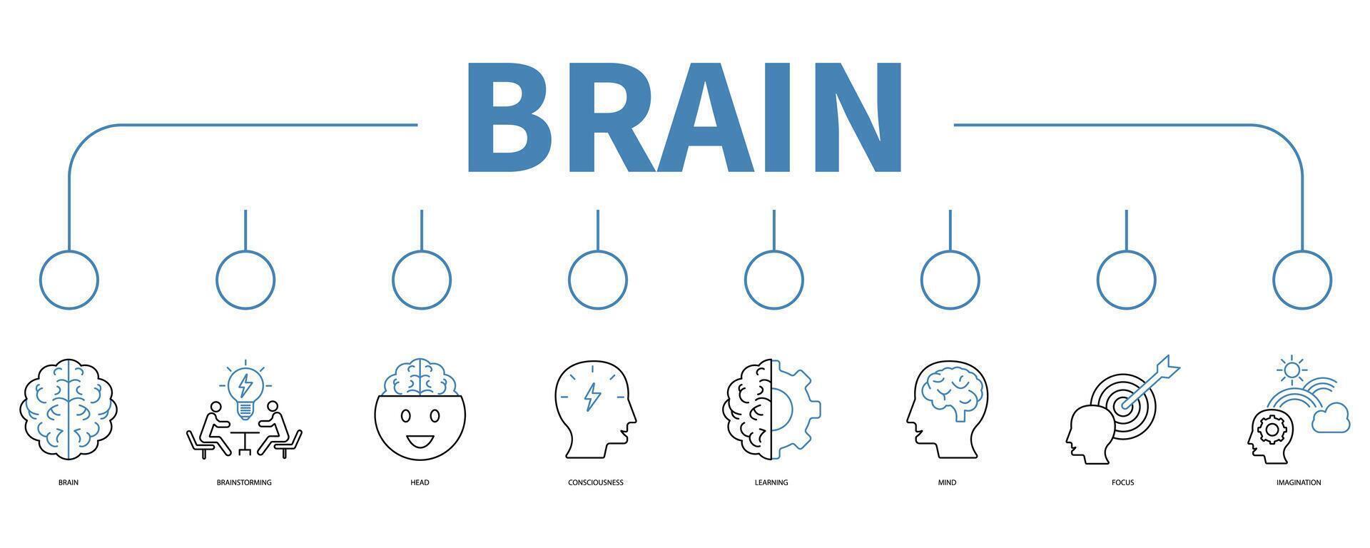 Brain banner web icon vector illustration concept