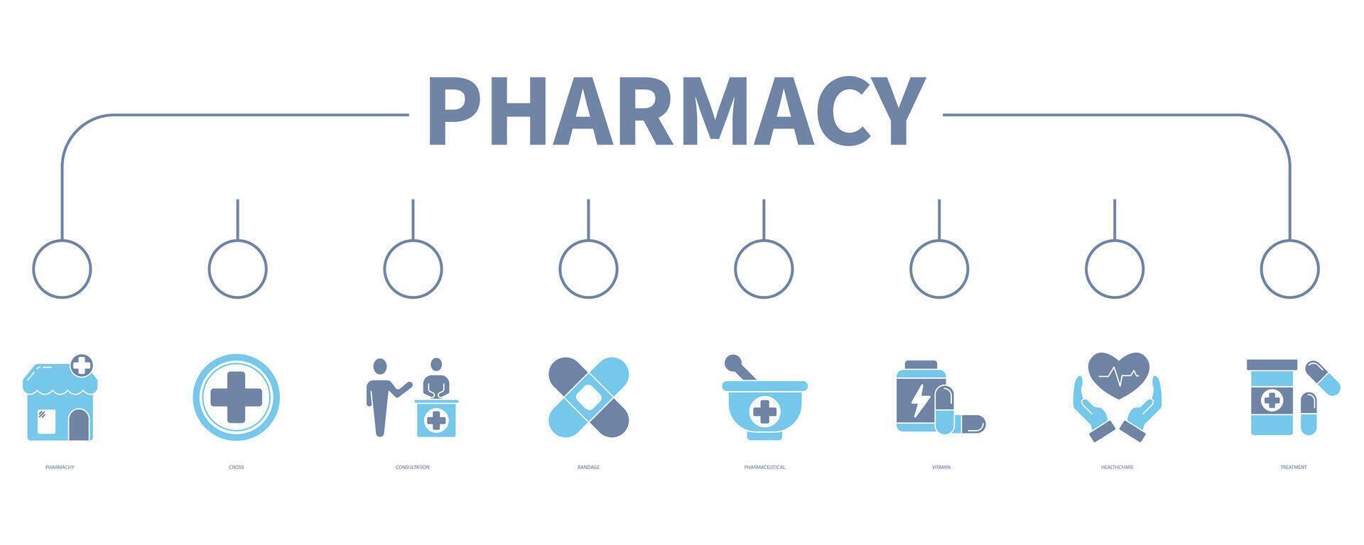 Pharmacy banner web icon vector illustration concept