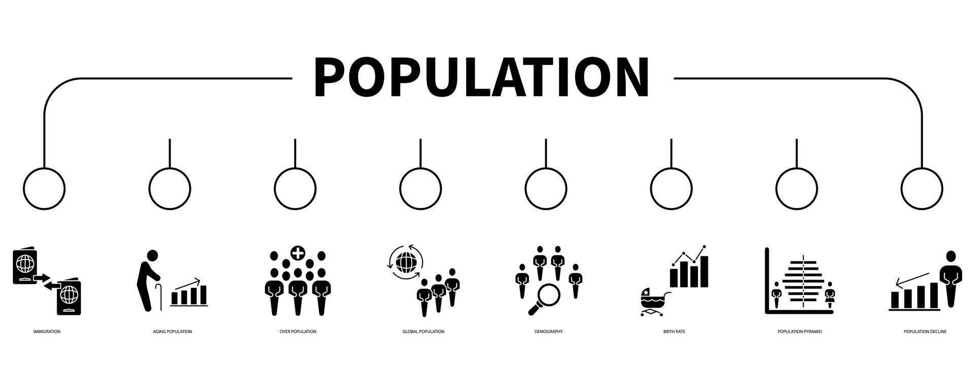 Population account banner web icon vector illustration concept