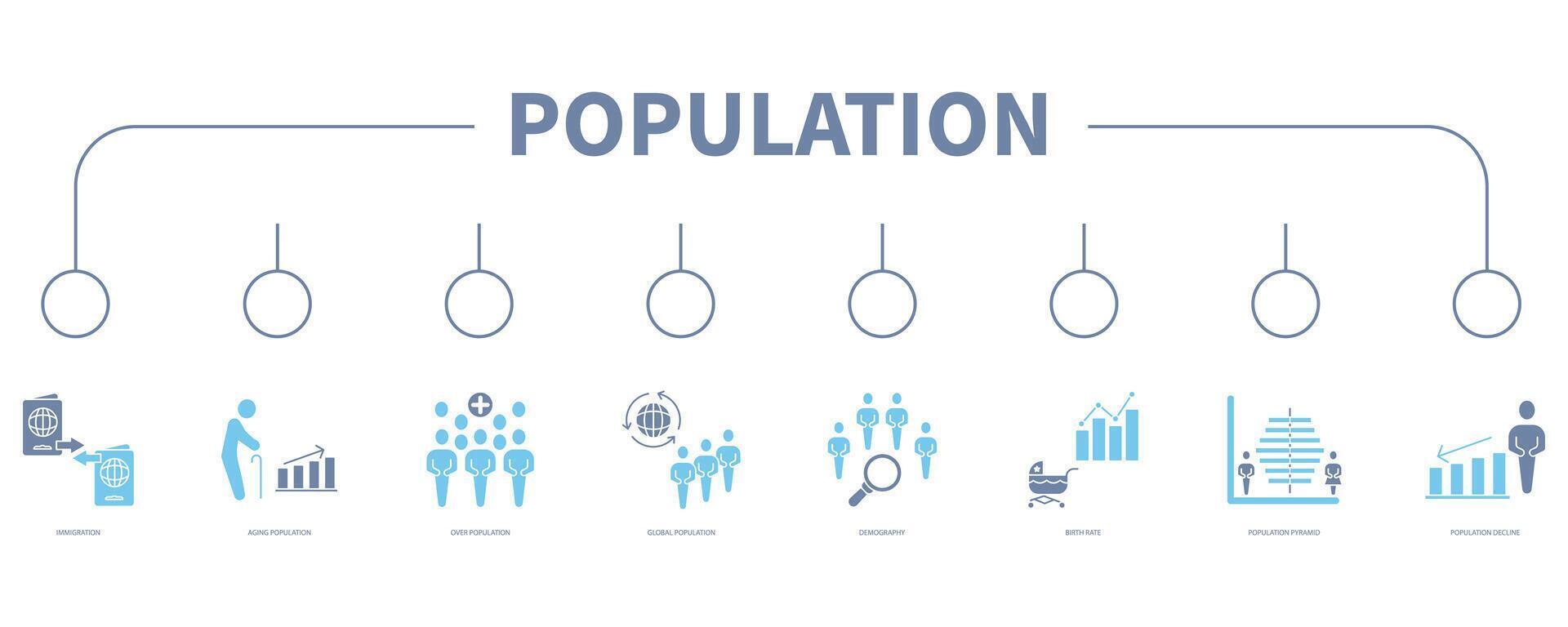 Population account banner web icon vector illustration concept