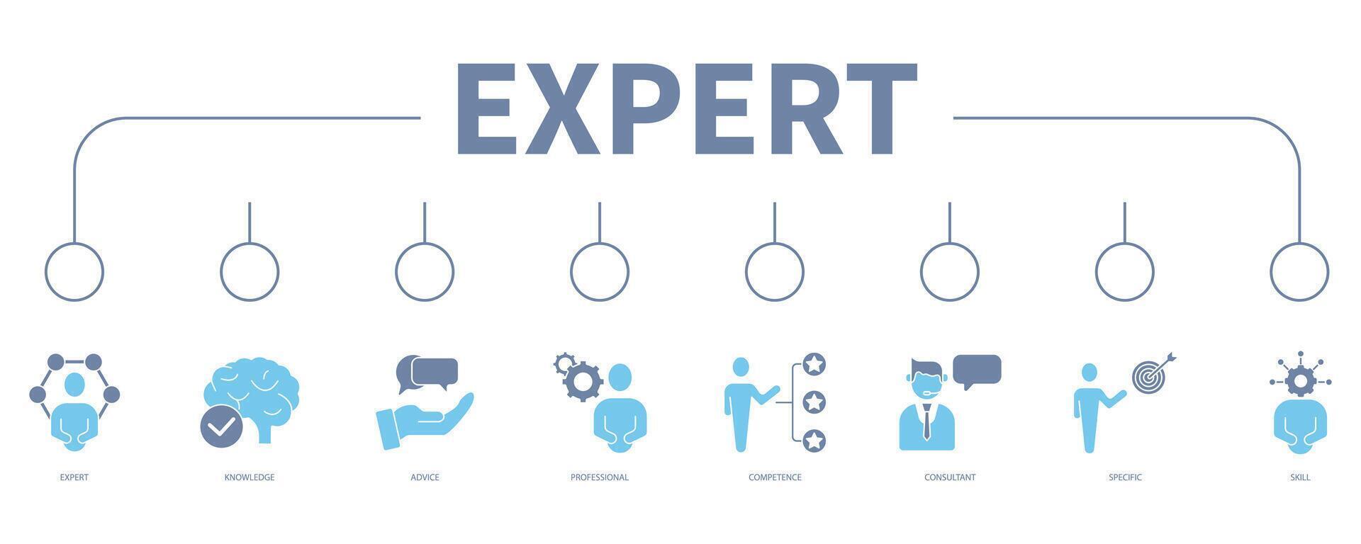 Expert banner web icon vector illustration concept