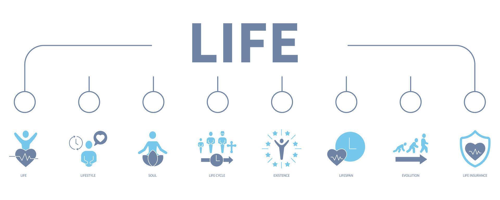 Life banner web icon vector illustration concept