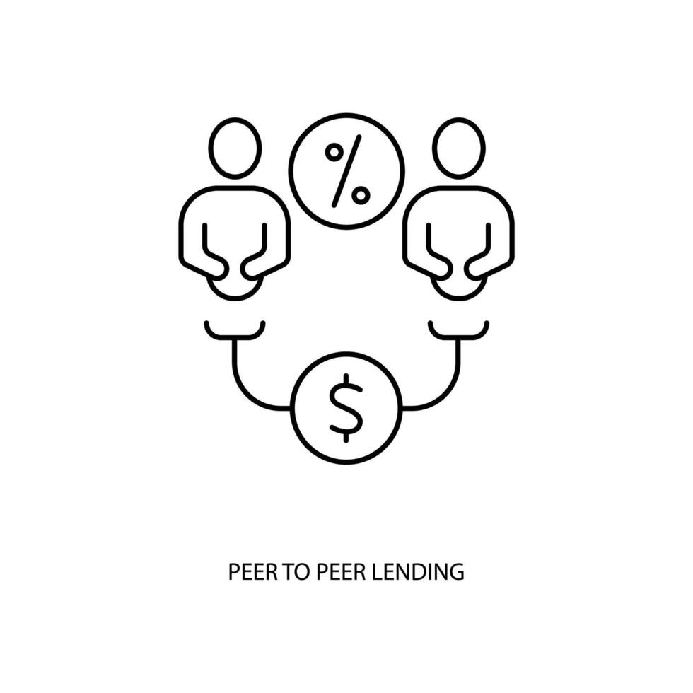 peer to peer lending concept line icon. Simple element illustration. peer to peer lending concept outline symbol design. vector