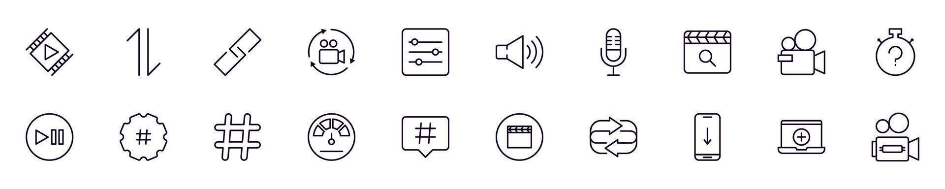 Essential signs for interface vector outline icons drawn with black thin line. Editable stroke. Simple linear illustration that can be used as a design element for apps and websites