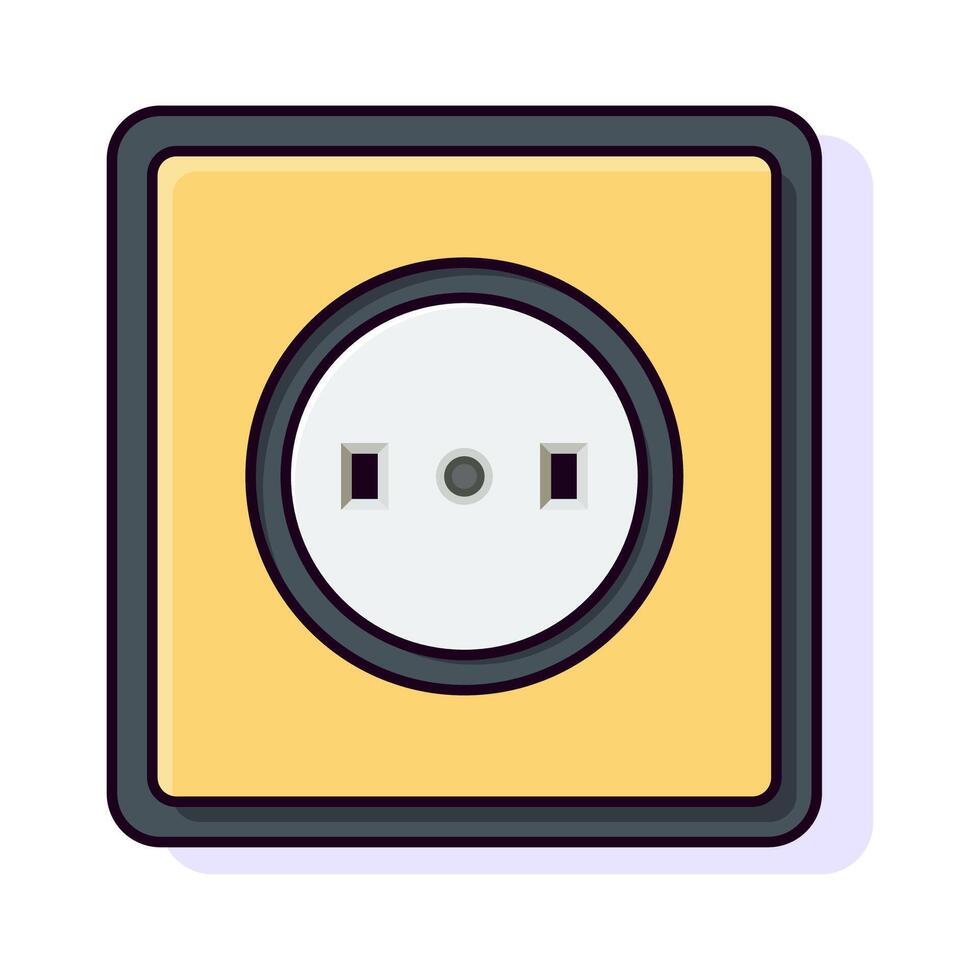 Socket Colourful Vector Flat Illustration. Perfect for different cards, textile, web sites, apps