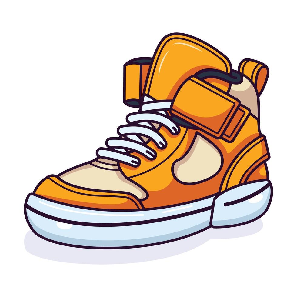 Sports Shoes Isolated Flat Illustration. Perfect for different cards, textile, web sites, apps vector