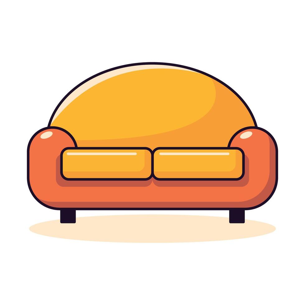 Couch Vivid Flat Image. Perfect for different cards, textile, web sites, apps vector