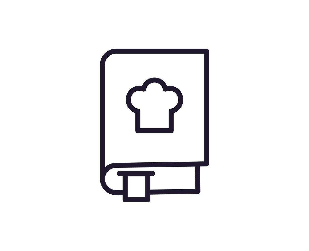 Cooking, food, kitchen signs. Vector symbol in modern line style. Editable stroke. Line icon of cookbook