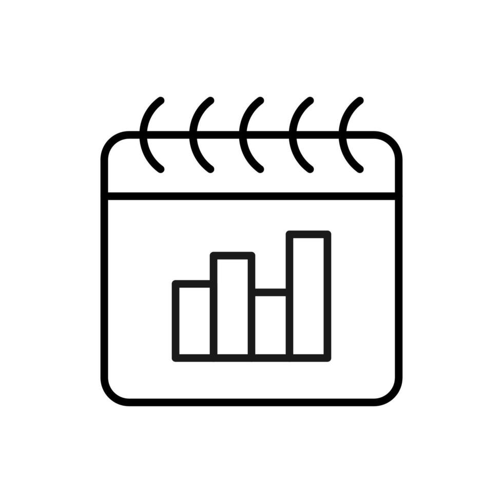 Infographics of Progress on Calendar Monoline Icon. Perfect for design, infographics, web sites, apps. vector