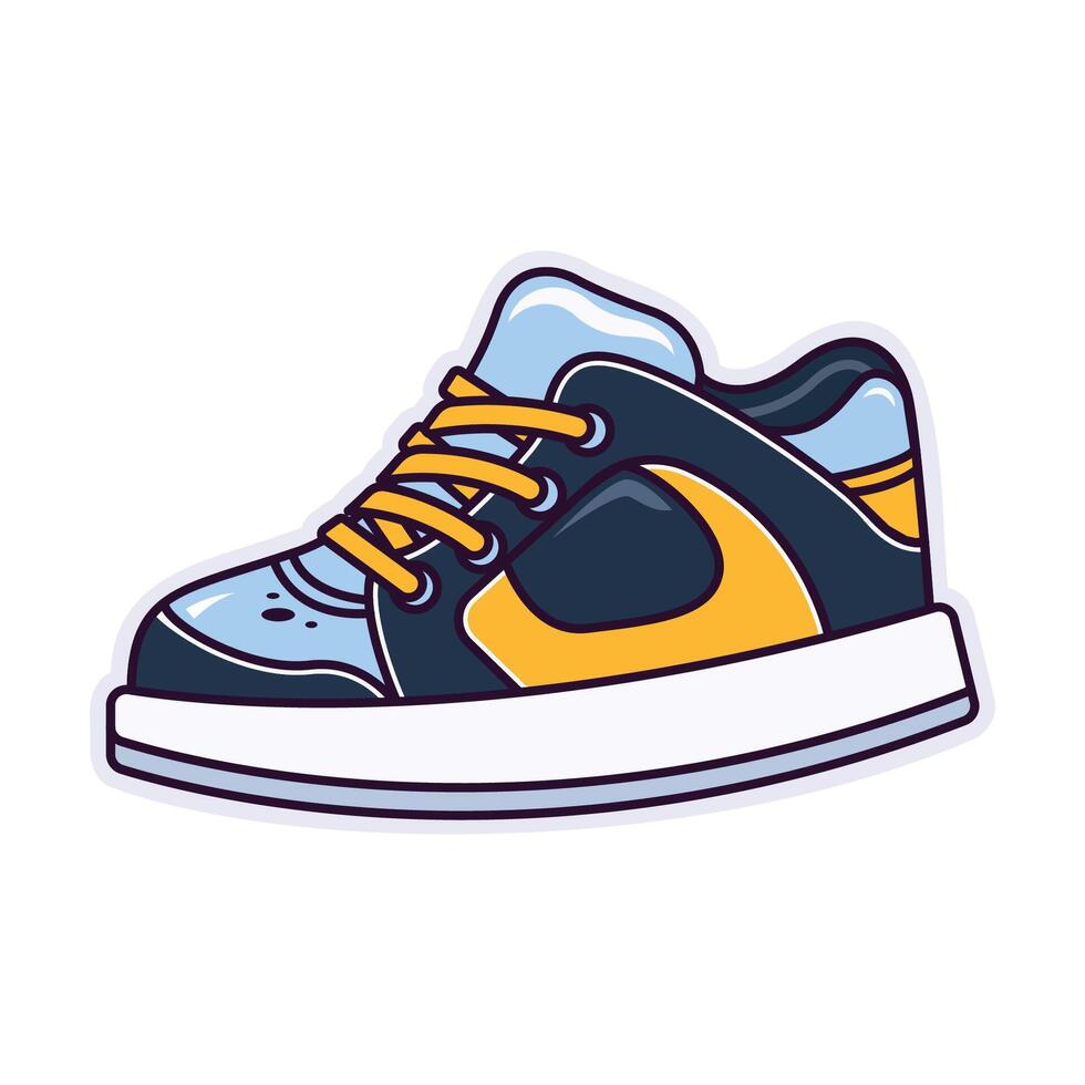 Sports Shoes Vibrant Isolated Flat Image. Perfect for different cards, textile, web sites, apps vector