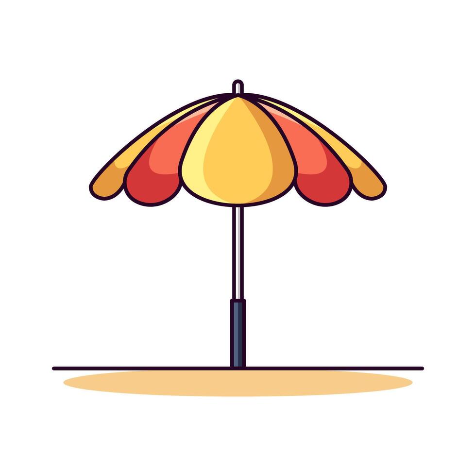Umbrella Vibrant Flat Picture. Perfect for different cards, textile, web sites, apps vector