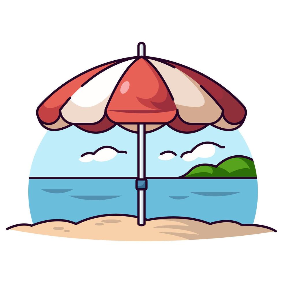 Umbrella Vivid Flat Image. Perfect for different cards, textile, web sites, apps vector