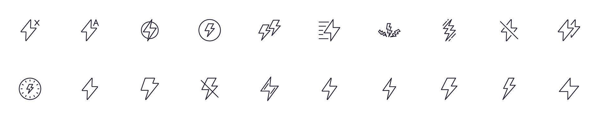 sencillo contorno señales de iluminación. línea íconos adecuado para web sitios, aplicaciones, infografia vector