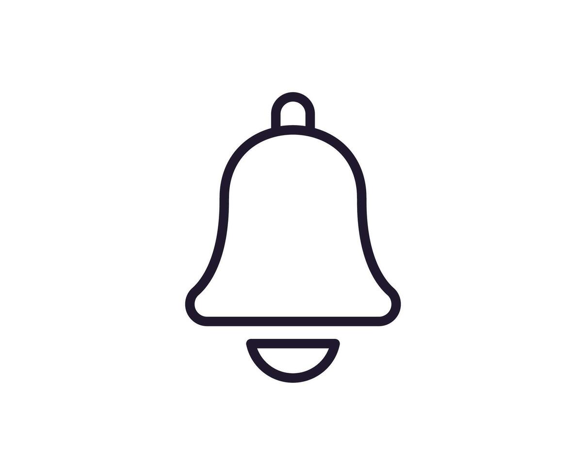 Single line icon of bell on isolated white background. High quality editable stroke for mobile apps, web design, websites, online shops etc. vector