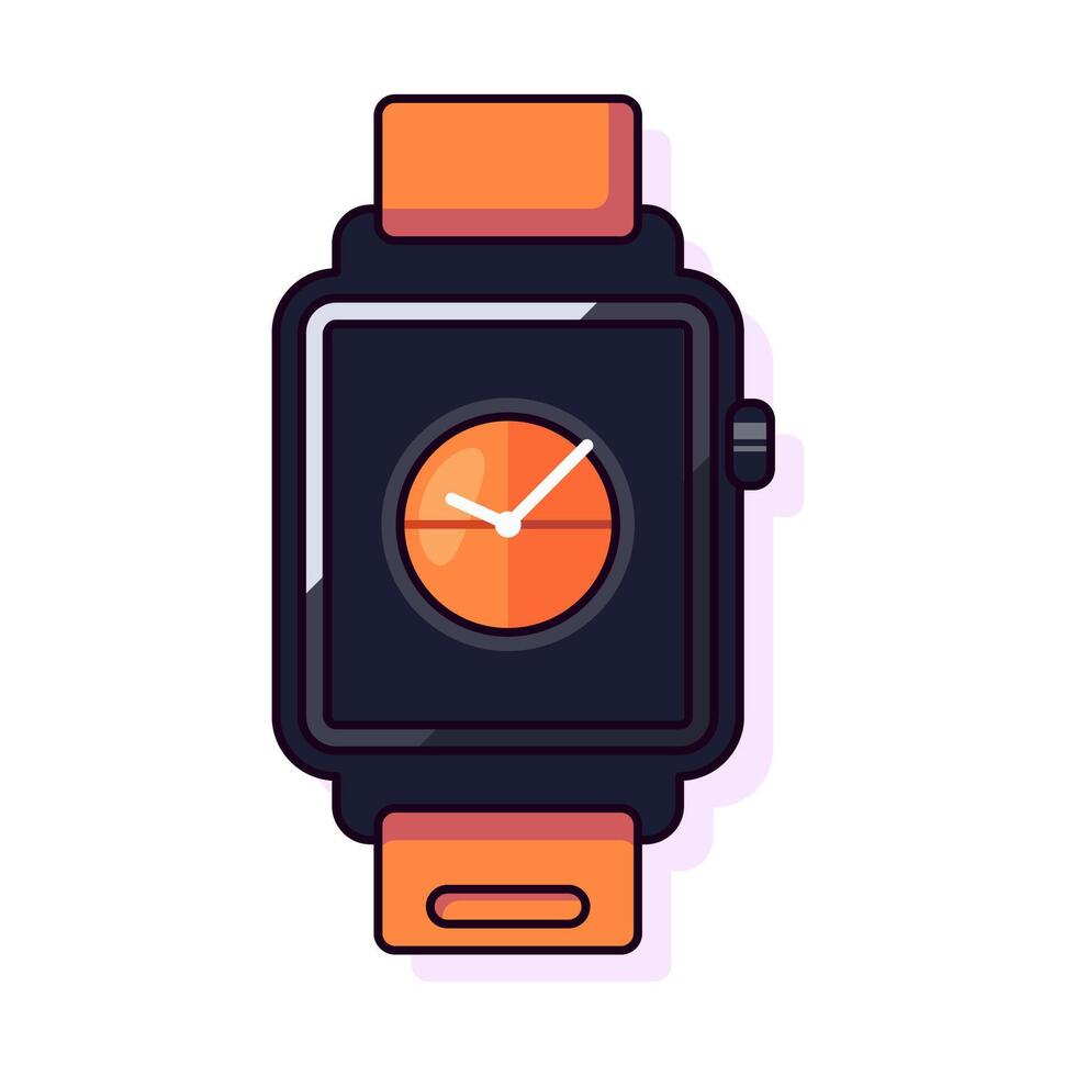 reloj de pulsera vistoso vector plano ilustración. Perfecto para diferente tarjetas, textil, web sitios, aplicaciones