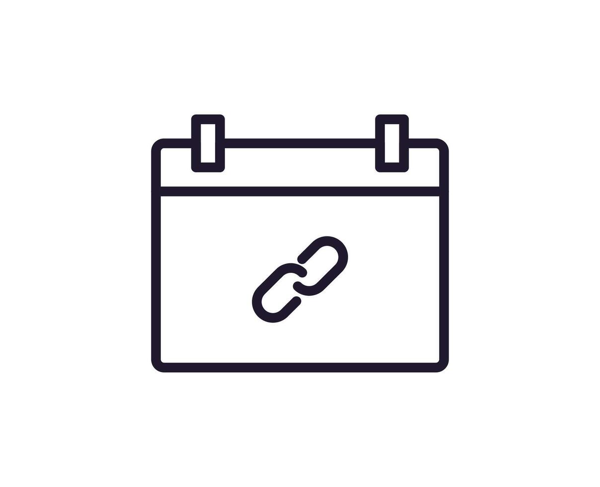 Single line icon of calendar on isolated white background. High quality editable stroke for mobile apps, web design, websites, online shops etc. vector