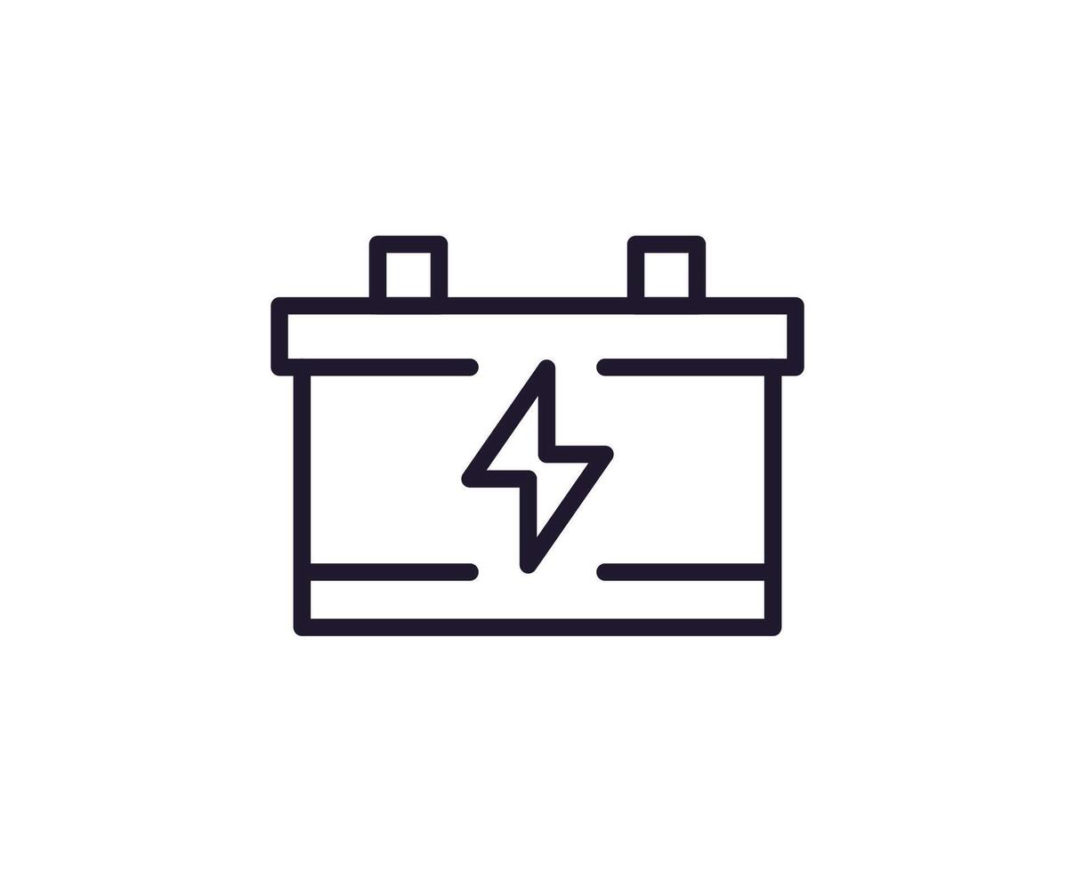 Single line icon of battery on isolated white background. High quality editable stroke for mobile apps, web design, websites, online shops etc. vector