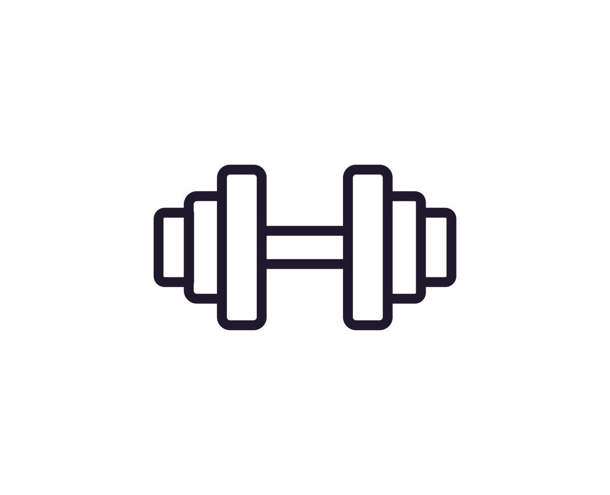 Dumbell vector line icon. Premium quality logo for web sites, design, online shops, companies, books, advertisements. Black outline pictogram isolated on white background