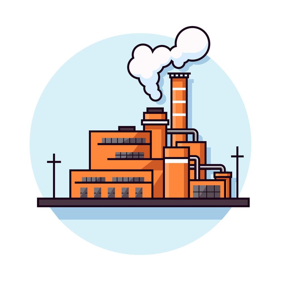 Factory Vivid Flat Image. Perfect for different cards, textile, web sites, apps vector