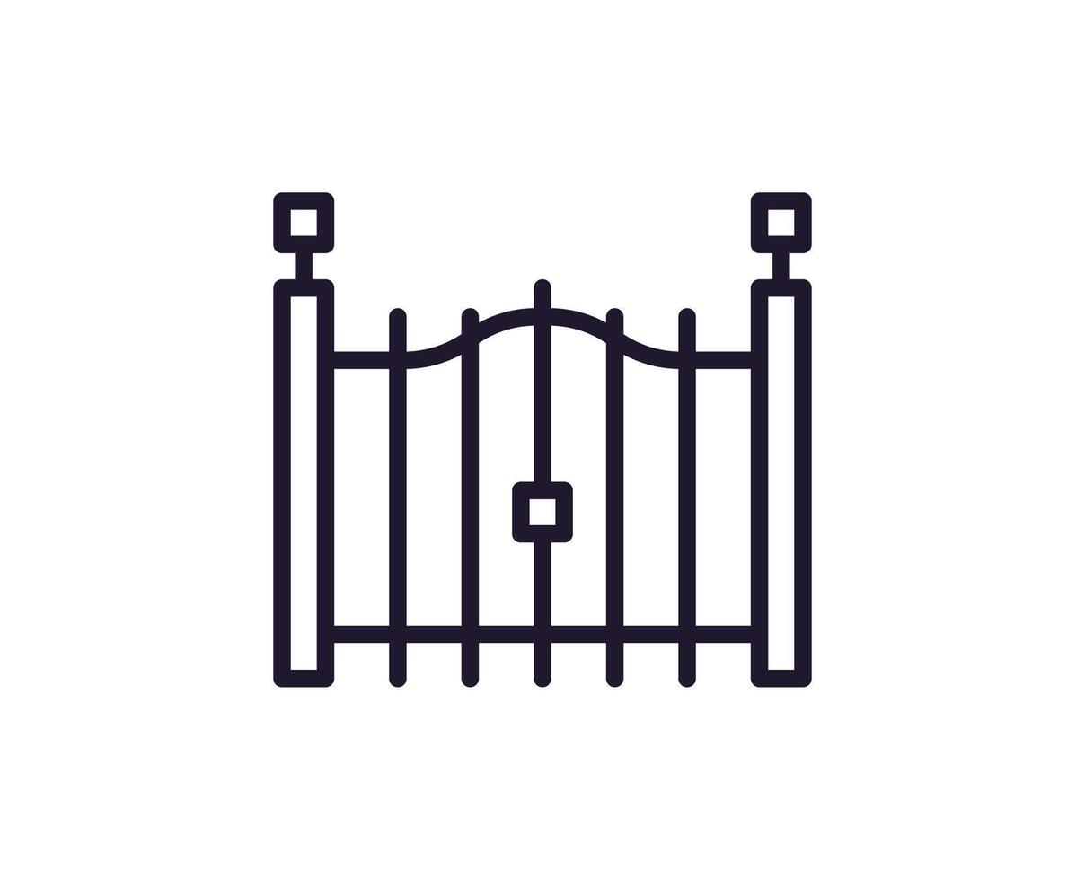 Fence concept. Modern outline high quality illustration for banners, flyers and web sites. Editable stroke in trendy flat style. Line icon of fence vector