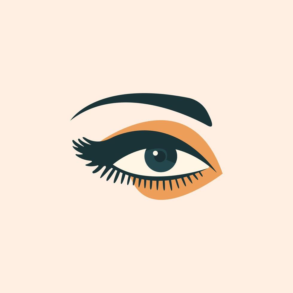 Dark Green Eye Vivid Flat Illustration. Perfect for different cards, textile, web sites, apps vector