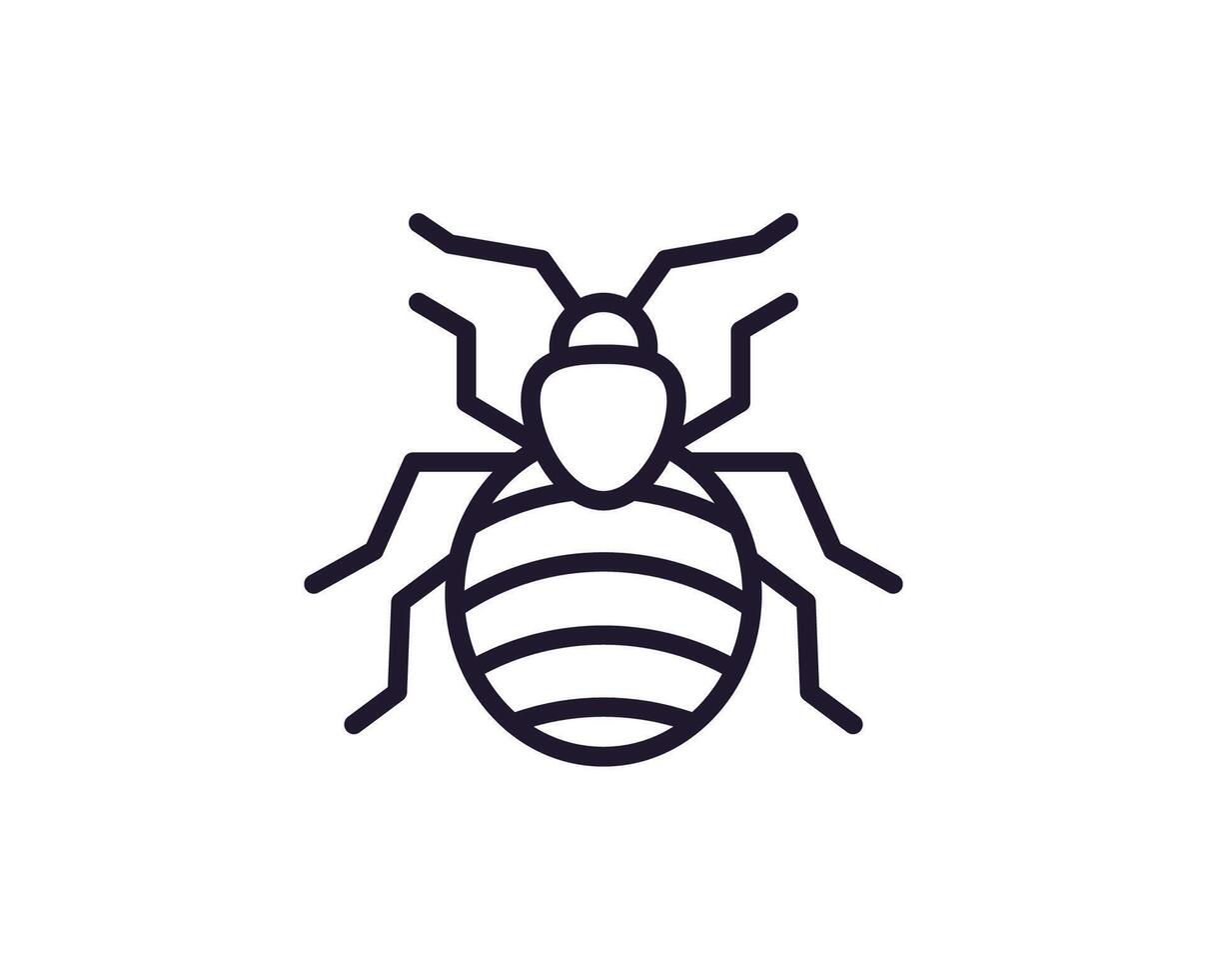 Bug concept. Single premium editable stroke pictogram perfect for logos, mobile apps, online shops and web sites. Vector symbol isolated on white background.