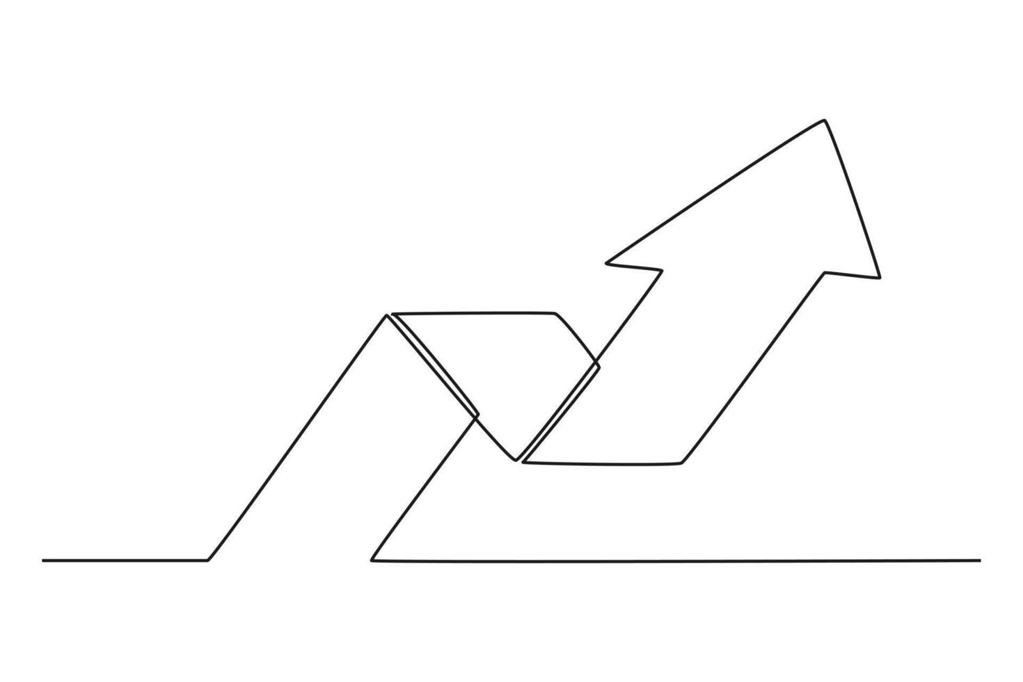 One continuous line drawing of arrow concept. Doodle vector illustration in simple linear style.