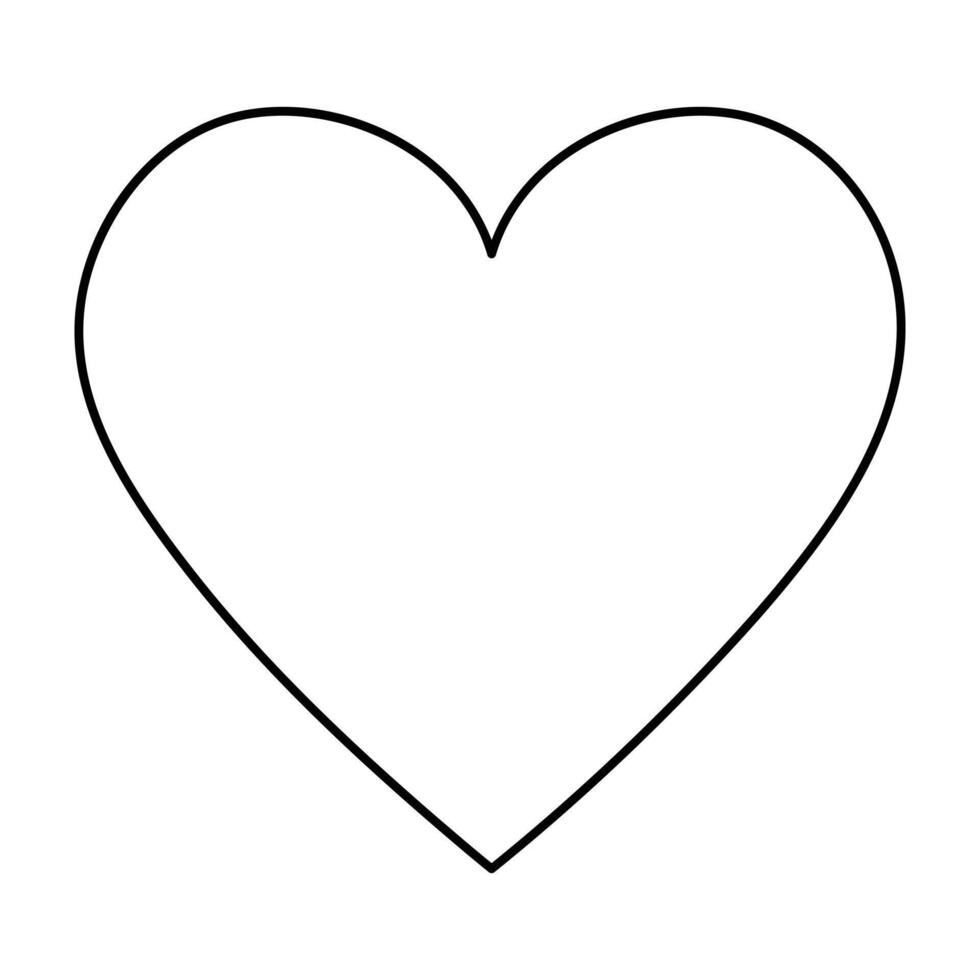 Heart continuous one line art drawing color shape Love sign outline Vector illustration