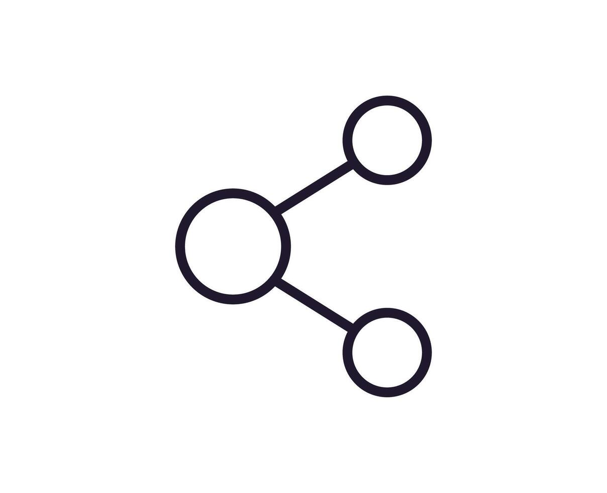 Simple sign and symbols for UI. Suitable for web sites, apps, internet stores. Editable stroke. Vector line icon of share